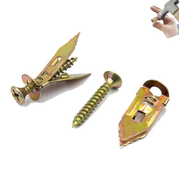 Drywall Anchors, Self Drilling Drywall Anchors with Screws Kit, Metal Screw Anchor Kit, Drywall Self Drilling Anchors with Screws, No Drill Needed for Wall Hanging