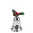 thumbnail image 5 of HEMOTON Silver Disco Bell Ornaments for Decoration with Unique Mirror Glass Design and Hanging Cord, 3.5 inches, 5 of 8