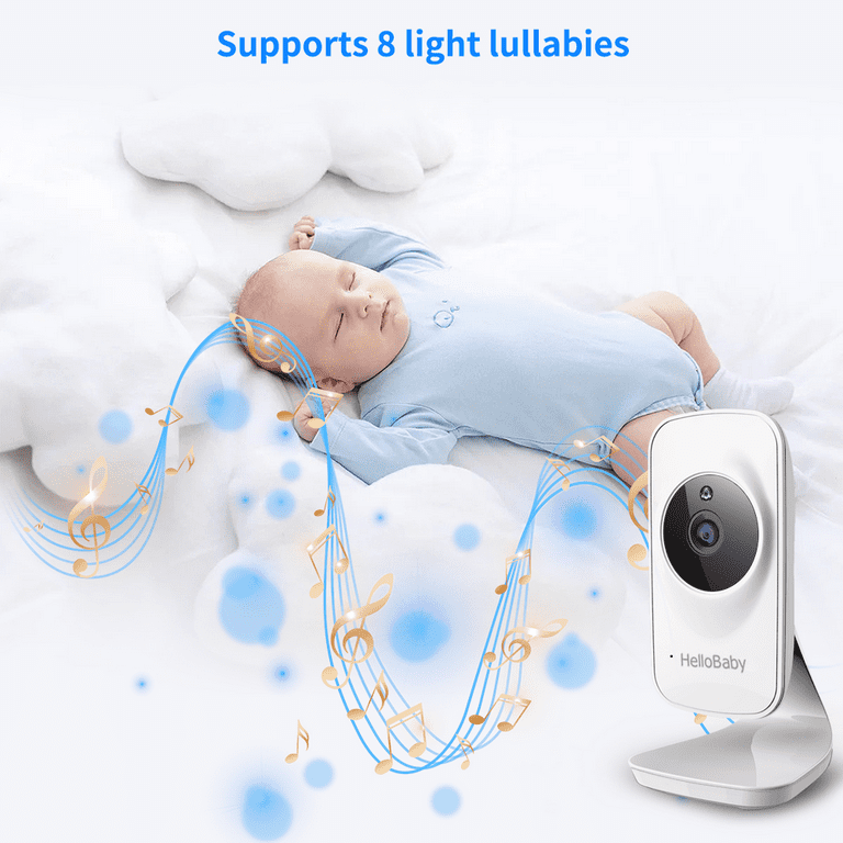  HelloBaby Monitor with 29Hour Battery Life and 4 IPS Screen,  No WiFi, Video Baby Monitor with Camera and Audio 1000ft Long Rang Auto  Night Vision 2 Way Audio Temperature VOX Mode