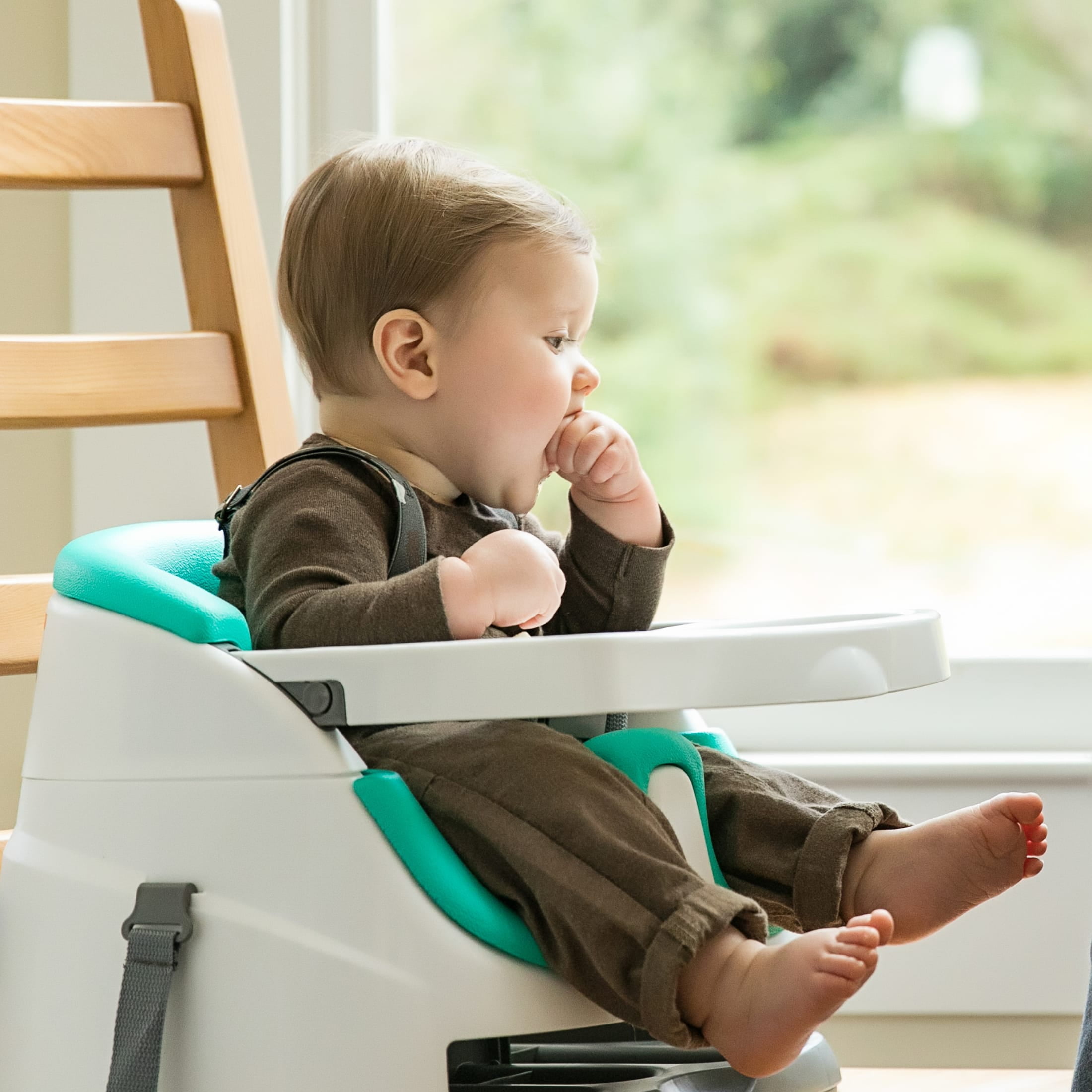 Ingenuity Baby Base 2-in-1 Booster Feeding High Chair and Floor Seat with  Self-Storing Tray - Ultramarine Green - Walmart.com