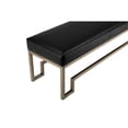 thumbnail image 5 of Maklaine 18" Stainless Steel Bench in Brass & Faux Black Ostrich, 5 of 5