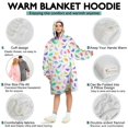 thumbnail image 5 of Wearable Oversized Blanket,Colorful Gradient Dinosaurs Silhouettes Pattern Wearable Blanket Hoodie for Adults,Cozy Hooded Blankets with Super Pockets,Super Warm Fuzzy Pullover for Women & Men, 5 of 6