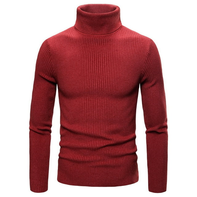 EGNMCR Chandail à Col Roulé pour Hommes, Chandails en Molleton pour Hommes, Chemise de Base Extensible pour Hommes, Chandail à Col Montant en Tricot, Chandail Coloré pour Hommes