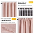 thumbnail image 6 of 100% Blackout Faux Linen Curtains for Livingroom Bedroom W50 X L108,2 Panels Set Thermal Insulated Curtains With Free 20 Ring Clips - Light Blush, 6 of 9