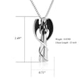 thumbnail image 2 of Stainless Steel Guardian Angel Cremation Urn Pendent for Ashes and Chain Human Pet Ash Holder Memory Necklace for Cremation Ashes Keepsake Memorial Jewelry, 2 of 7