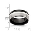thumbnail image 3 of Mens Two-tone Domed Titanium Wedding Band Ring (9mm), 3 of 4