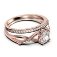 thumbnail image 2 of Gorgeous Rings Boho & hippie 1.60 Carat Round Cut Diamond Moissanite Engagement Ring, Unique Wedding Ring, Bridal Rings Set in 925 Sterling Silver With 18k Rose Gold Plating, 2 of 4