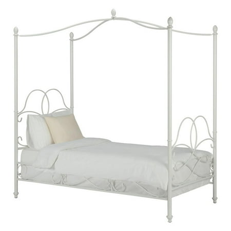DHP Fancy Metal Canopy Bed, Twin, Multiple Colors Available