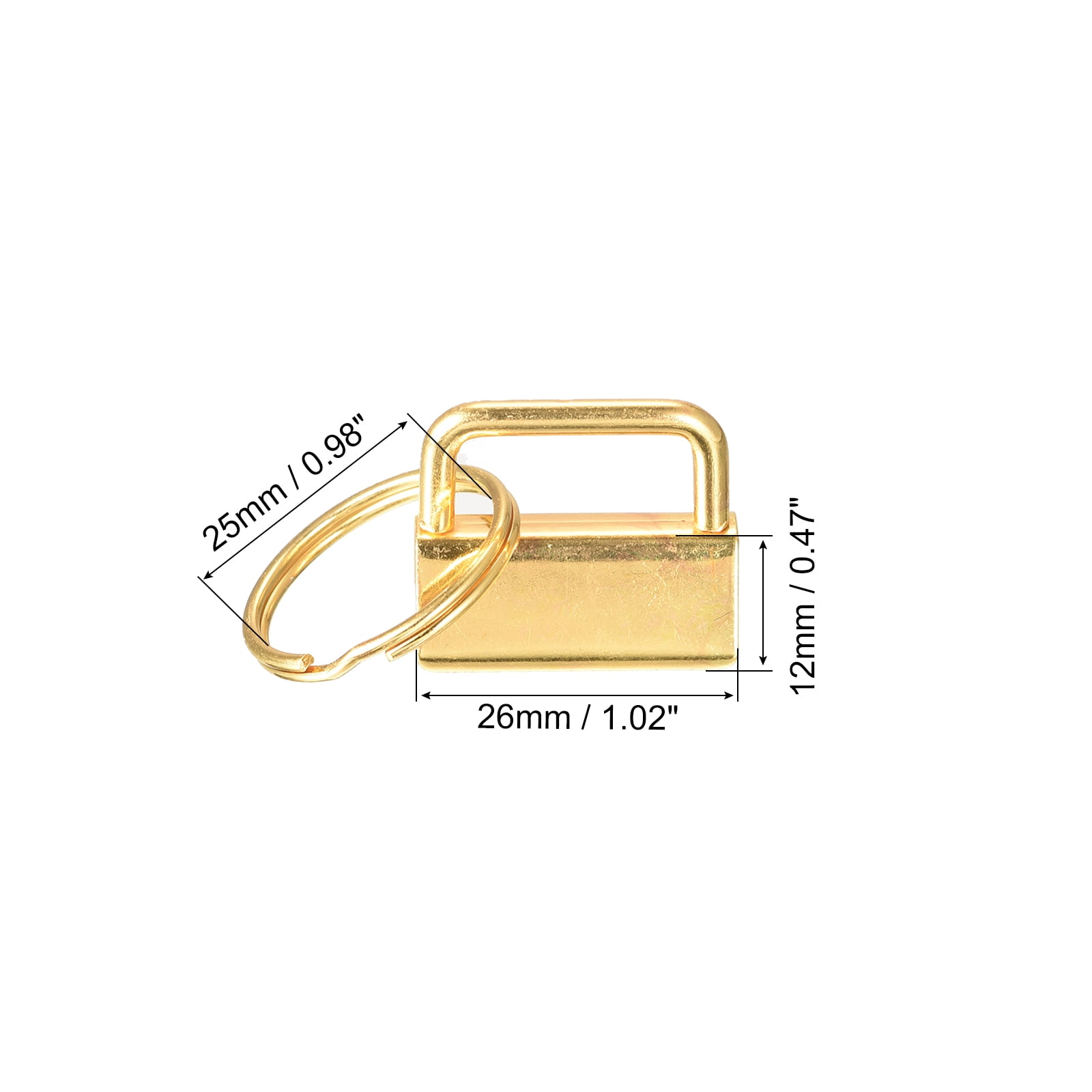 Unique Bargains Key Fob Hardware with Keychain Rings for Bag Webbing Wristlets 26x12x0.6mm