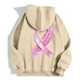 thumbnail image 6 of Women's Zip Up Pink Ribbon Month Hoodie With Pockets Drawstring Casual Pullover Cancer Awareness Month Long Sleeve Sweatshirt, 6 of 6