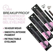 كحل جل مقاوم للماء وقابل للسحب من Wet n Wild Mega Last Breakup Proof، يدوم طويلاً (16 ساعة)، أسود للغاية، 0.01 أونصة