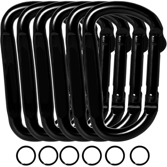 Carabiner Clip - Heavy Duty Carabiners Carabeaner D Ring Shape,Key Chain Clip Hook,Keychain Clip, for Camping, Hiking,Backpacking or Other Outdoor Activities,6Pack