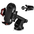 thumbnail image 1 of Soporte para teléfono 3 en 1 para coche, para salpicadero, parabrisas y rejilla de ventilación, rotación de 360°, brazo largo con ventosa potente., 1 of 5