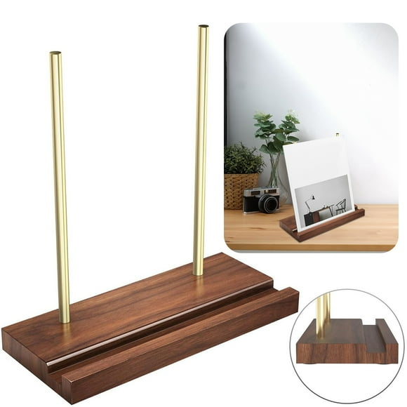 Cqxid Desktop Dress Up Under $15 Vinyl Record Holder Now Playing Record Stand Solid Walnut For Tabletop Single Album Display & Storage For Record Player Accessories Lovers