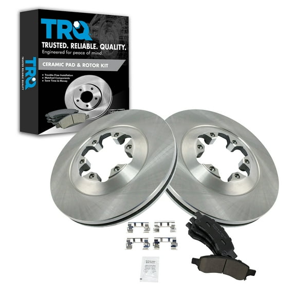 TRQ Front Brake Pad & Rotor Kit Brake Pads Brake Rotor Ceramic Fits Select 2009-2012 Chevrolet Colorado GMC Canyon