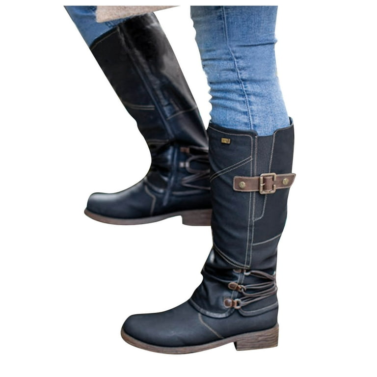 Waterproof Fashion Heel Side Zipper Boots High Color Boots Women s