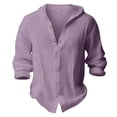 thumbnail image 4 of Mercatoo Cotton Linen Shirt for Boys Summer Casual Hawaiia1 Beach Hoodie Kids Long Sleeve Button Down Shirts Lightweight Tops, 4 of 4