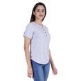 thumbnail image 4 of Inkmeso Solid Roll-Up Sleeve Tops For Women Round Hem Tshirt Summer Everyday Tee, 4 of 7