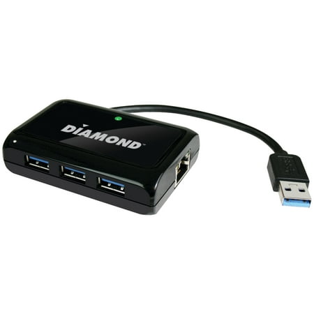 Diamond Multimedia USB303HE 3-Port SuperSpeed USB 3.0 Hub with 1G Ethernet