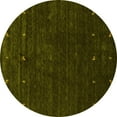 thumbnail image 1 of Ahgly Company Indoor Round Abstract Yellow Contemporary Area Rugs, 7' Round, 1 of 4