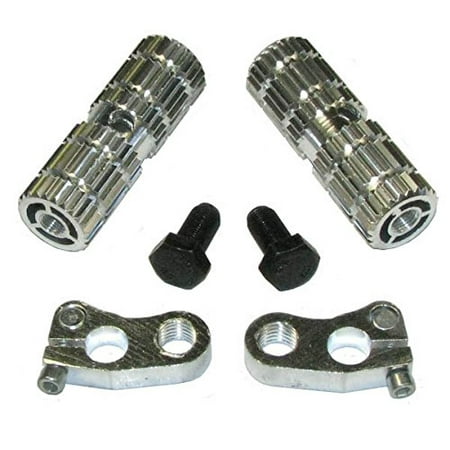 X7 Pocket Bike Parts Silver Performance Foot Peg set for 2-stroke 47cc, 49cc Mini Cag Pocket bike, MTA1, MTA2, Lucky 7 Pocket bike ()