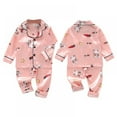 thumbnail image 3 of Autumn Toddler Satin Sleepwear Long-sleeved Pijama Trousers Children Pajamas Suit Cartoon Long Nightwear Kids Home Service, 3 of 9