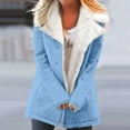 thumbnail image 2 of FAIWAD Womens Winter Warm Jacket Fleece Lined Sherpa Thicken Thermal Outerwear with Pockets Casual Fuzzy Lapel Peacoat, 2 of 6