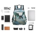 thumbnail image 4 of Yiaed Cloud Sky Green Dragon Print Lightweight Backpack Travel Backpacks Hiking Daypack for Women Men, 4 of 5