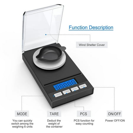

milligram scale Precision Scale 0.001G x 50G Weight Milligrams Scale Kitchen Digital Scale Pocket Scale Tare Function