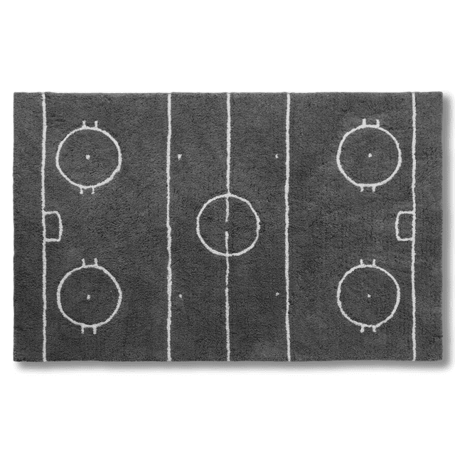 Bouclair Grey Hockey Rink Rug 72 X 48 in (182.9 X 121.9 cm)