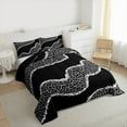 thumbnail image 3 of jejeloiu Cheetah Print Full Size Comforter Sets,Leopard Pattern Bedding Comforter Set,White Chic Bling Print Bedding Sets For Teens Kids,Breathable Home Decor Reversible,3 Pieces, 3 of 8