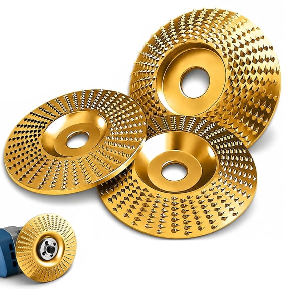 3PCS Angle Grinder Polishing Pad, Wood Carving Disc Set, Tungsten Carbide Wheel Wood Grinding Disc for Cutting, Sanding, Polishing and Surface Finishing