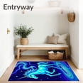 thumbnail image 3 of ODIKA 3'x5' Machine Washable Non-Slip Area Rug, Magical Mythical Creature Illustration with Cosmic Sparkle Details High Traffic Rug with Pad, Blue, 600076, 3 of 8