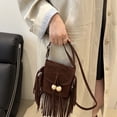 thumbnail image 4 of HAIJIE Women Fashion Small Purse Fringe Designer Cell Phone Bag Tassel Crossbody Bags Shoulder Handbag with Tassel beads (Style C-Coffee,One Size), 4 of 4