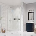 thumbnail image 3 of Ove Decors Tampa 48 in. L x 34 in. W x 72 in. H Alcove Shower Kit with Pivot Frameless Shower Door in Nickel and Shower Pan, 3 of 17
