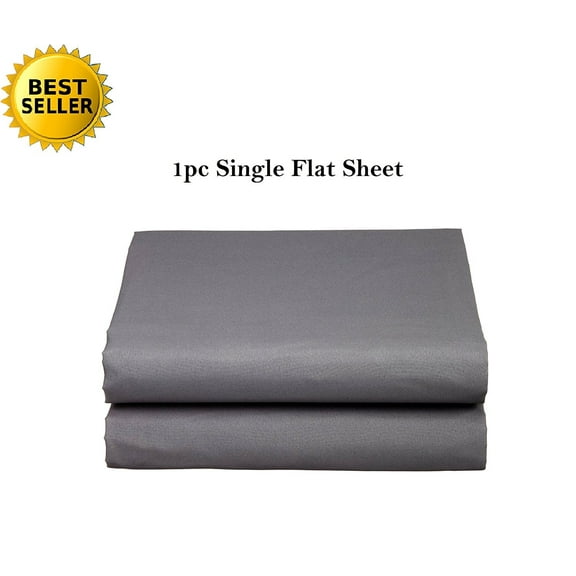 Elegant Comfort® Luxury Ultra Soft Single Flat Sheet High Quality Special Treatment Construction Twin, Gray