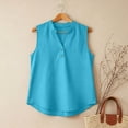 thumbnail image 5 of Aboser Womens Cotton Linen Tank Tops for Summer 2026 Dressy Button V Neck Henley Shirts Breathable Sleeveless Tee Shirt Loose Fit Beach Vacation Clothes, 5 of 8