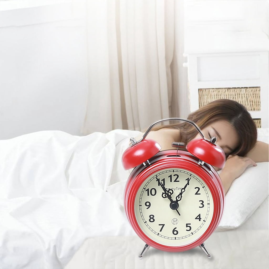 Yammee Retro Loud Alarm Clock Double Bell Battery Powred Bedside Desk Ornament