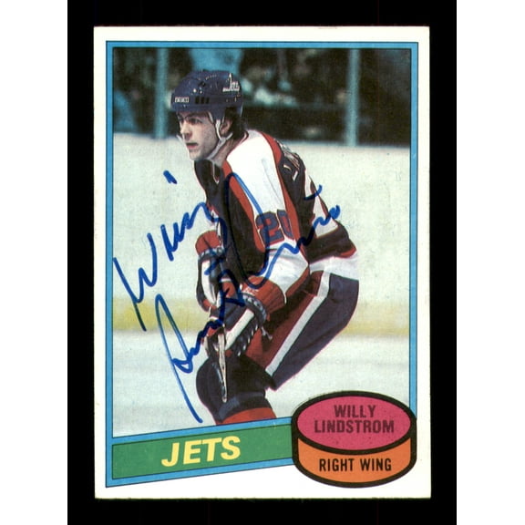Willy Lindstrom Autographed 1980-81 Topps Rookie Card #142 Winnipeg Jets SKU #251238