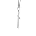 thumbnail image 2 of 14k White Solid Gold Traditional Cross Religious Pendant with 0.8-mm Square Wheat Chain, 2 of 3