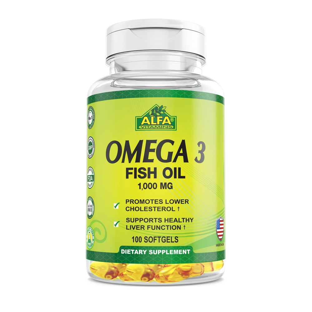 Alfa Natural Omega-3 Fish Oil Softgels, 1000 Mg, 100 Ct - Walmart.com