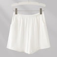 thumbnail image 2 of AHTJRT Lounge Shorts for Women Ribbed Knit Elastic Waist Summer Shorts with Pockets High Stretchy Casual Pajama Sleepwear Bottoms White XXL, 2 of 6