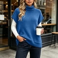 thumbnail image 6 of Tbopshirt Women Sleeveless Sweater Vest Turtleneck Oversized Pullover Sweaters with Front Pockets for Fall Winter Casual Outfit Going Out Knit Tops, 6 of 8