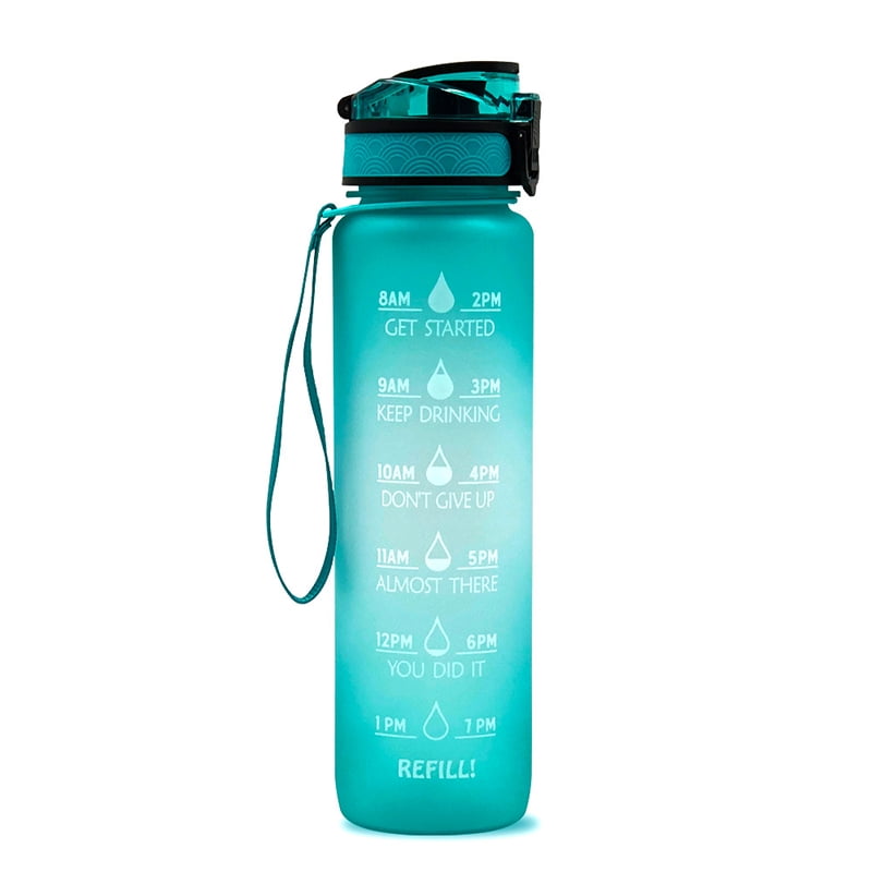 Details about   Motivational Fitness Sport Water Bottle with Time Marker 32Oz Leakproof1000ml 