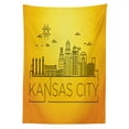 thumbnail image 3 of Ambesonne Kansas City Tablecloth Rectangular Table Cover, Minimal Linear City, 52"x70", Orange Yellow Black, 3 of 4