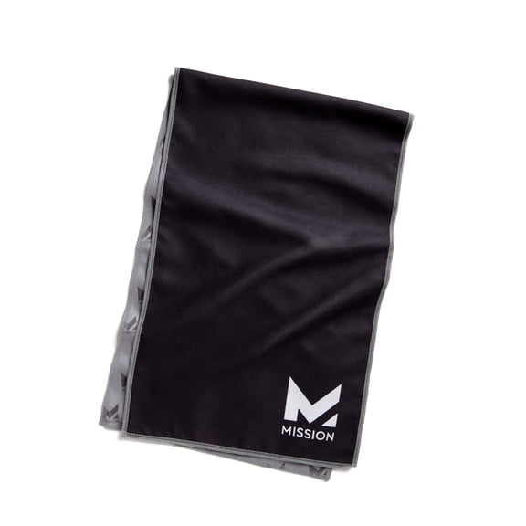 Mission Original Evaporative Cool Technology Cooling Towel, 10” x 33”, Black