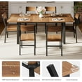 thumbnail image 5 of iPormis 63" Extendable Dining Table for 4-8, Square Wooden Dining Room Table with Metal Base, Modern Extendable Table for  Small Kitchens, Dining Office Areas, Walnut, 5 of 7
