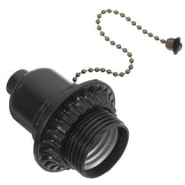 Homoyoyo Black Bakelite E26 Pull Chain Light Socket Fixture Standard for Home Lighting Replacement