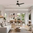 thumbnail image 4 of 52'' Black and Gold Indoor Ceiling Fan with Pull Chains and Light, 4 of 6
