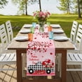 thumbnail image 4 of Table Runners 90 Inches Long Dress Scarves, Valentine's Day Farmhouse Coffee/Dining/Kitchen Table Runner for Living Room, Ombre Pink Love Tree Truck Roses Plaid 13x90 Inch, 4 of 9